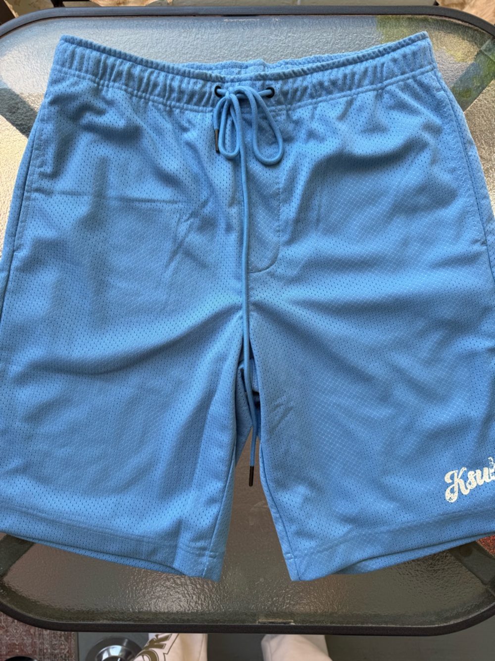 Ksubi Sky Blue Mesh Drawstring Athletic Shorts